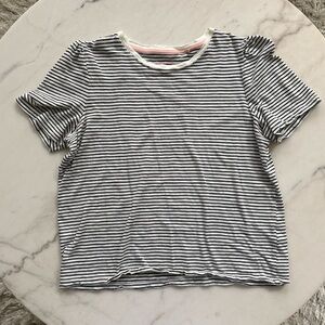 Boden Black and White Striped Short Sleeve Tee